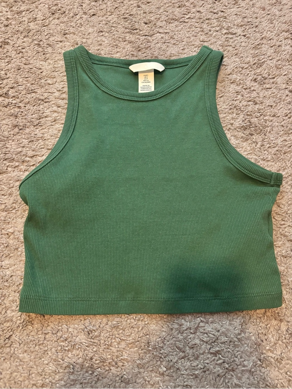 H&M green cropped tank